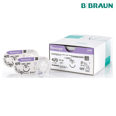 B Braun Novosyn Violet Sutures 4/0 70cm, DS19, 36pcs/box